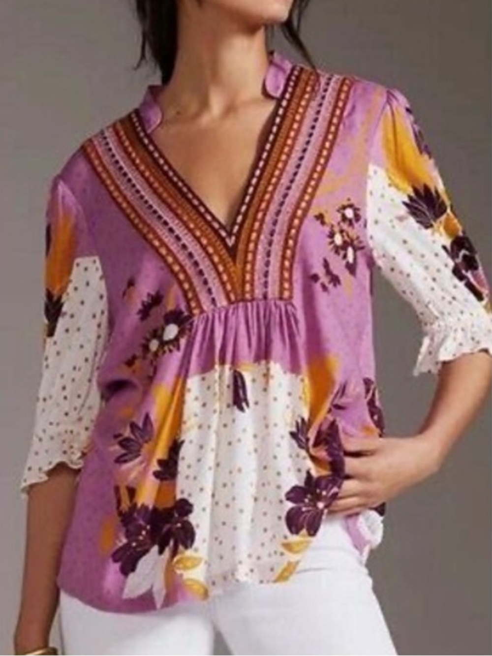 NWT Anthropologie Bl-nk London Women’s Stephanie Top Blouse Tunic Size L Petite - Picture 15 of 16
